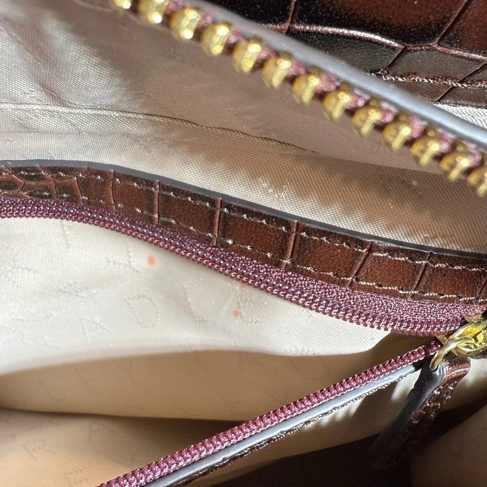 Radley London Agnes Street Brown Croc Embossed MedCross Bod Multiway Bag Zip Top